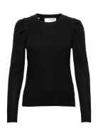 Slfisla Ls Knit O-Neck B Noos Black Selected Femme