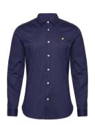 Ls Slim Fit Poplin Shirt Navy Lyle & Scott