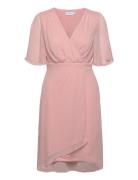 Virilla V-Neck 2/4 Short Dress/Bm/Dc Pink Vila
