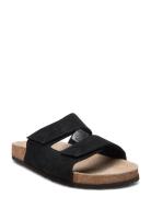 Slfbetsy Suede Strap Slider Black Selected Femme