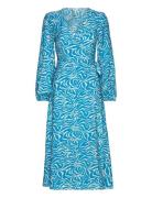 Objleonora L/S Wrap Midi Dress Noos Blue Object