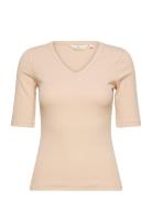 Ludmilla Ss Tee Gots Beige Basic Apparel