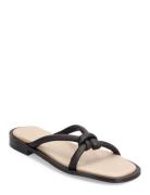 Slfsara Padded Leather Slider Black Selected Femme