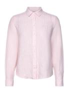 Reg Linen Stripe Shirt Pink GANT