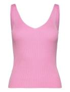V-Neck Knitted Top Pink Mango