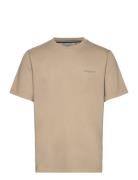 Overdyed Logo Loose Tee Beige Superdry