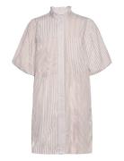 Tiffany Stripe Dress Beige A-View