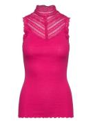 Rwbenita Sl Turtleneck Lace Top Pink Rosemunde