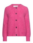 Slflulu Ls Knit Short Cardigan Noos Pink Selected Femme