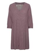 Feminine V-Neck Dress Burgundy Tom Tailor