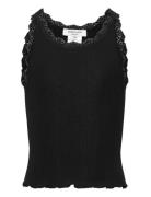 Silk Top W/ Lace Black Rosemunde Kids