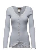 Silk Cardigan W/ Lace Grey Rosemunde