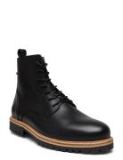 Biasim Lace Up Boot Leather Black Bianco