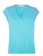 Cc Heart Basic V-Neck T-Shirt Blue Coster Copenhagen