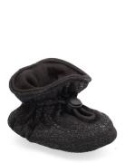 Glitter Textile Slippers Black Melton