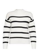 Viril Mockneck L/S Knit Rib Top 2- Noos White Vila