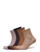 Dina Mix Sock 4 Pack Brown Becksöndergaard