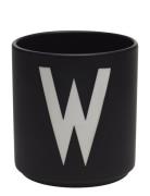 Black Porcelain Cups A-Z Black Design Letters