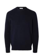 Slhrai Ls Knit Crew Neck Noos Navy Selected Homme