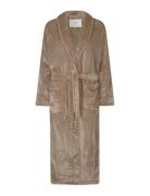 Long Fleece Robe Beige Rosemunde