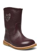 Boots - Flat - With Zipper Purple ANGULUS