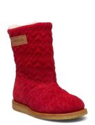 Boots - Flat - With Zipper Red ANGULUS