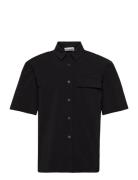 Nylon Short Sleeve Shirt Black HAN Kjøbenhavn