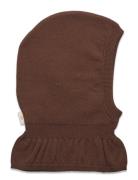 Knitted Cotton Balaclava W. Lining Brown Copenhagen Colors
