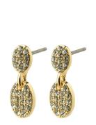 Beat Recycled Crystal Earrings Gold Pilgrim