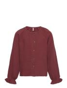 Kogthyra Ls Button Blouse Wvn Burgundy Kids Only