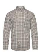 Reg Poplin Gingham Shirt Brown GANT