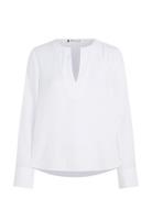 Viscose Crepe V-Neck Blouse White Tommy Hilfiger