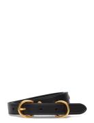 Slim Studded Calfskin Double D-Ring Belt Black Polo Ralph Lauren