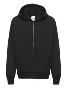 Sweatshirt Hoodie W Zip Solid Black Lindex