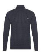 Cotton Cable Turtle Neck Navy GANT