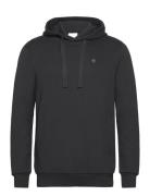 Arvid Basic Hood Badge Sweat - Gots Black Knowledge Cotton Apparel