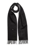 Th Cashmere Plaque Scarf Black Tommy Hilfiger