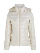 Lw Padded Waisted Nylon Jacket White Calvin Klein