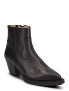 Bootie - Block Heel - With Zippe Black ANGULUS