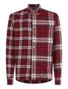 Tommy Tartan Blocking Shirt Burgundy Tommy Hilfiger