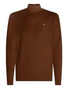 Pima Org Ctn Cashmere Roll Neck Brown Tommy Hilfiger