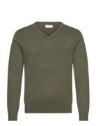 Eco Vero V-Neck Jumper Khaki Lindbergh