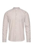 Seersucker Manderin Shirt L/S Cream Lindbergh