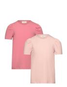 T-Shirt Ss 2-Pack Pink Creamie