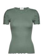 Silk T-Shirt W/ Lace Green Rosemunde