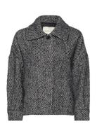 Pattern Cropped Wool Jacket Black GANT