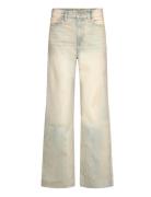 High-Waist Wideleg Jeans Blue Mango