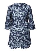 Carmarrakesh Life 3/4 Tunic Dress Aop Blue ONLY Carmakoma