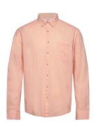 Cotton/Linen Shirt L/S Orange Lindbergh