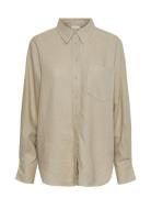 Yasflaxy Ls Linen Shirt Noos Beige YAS